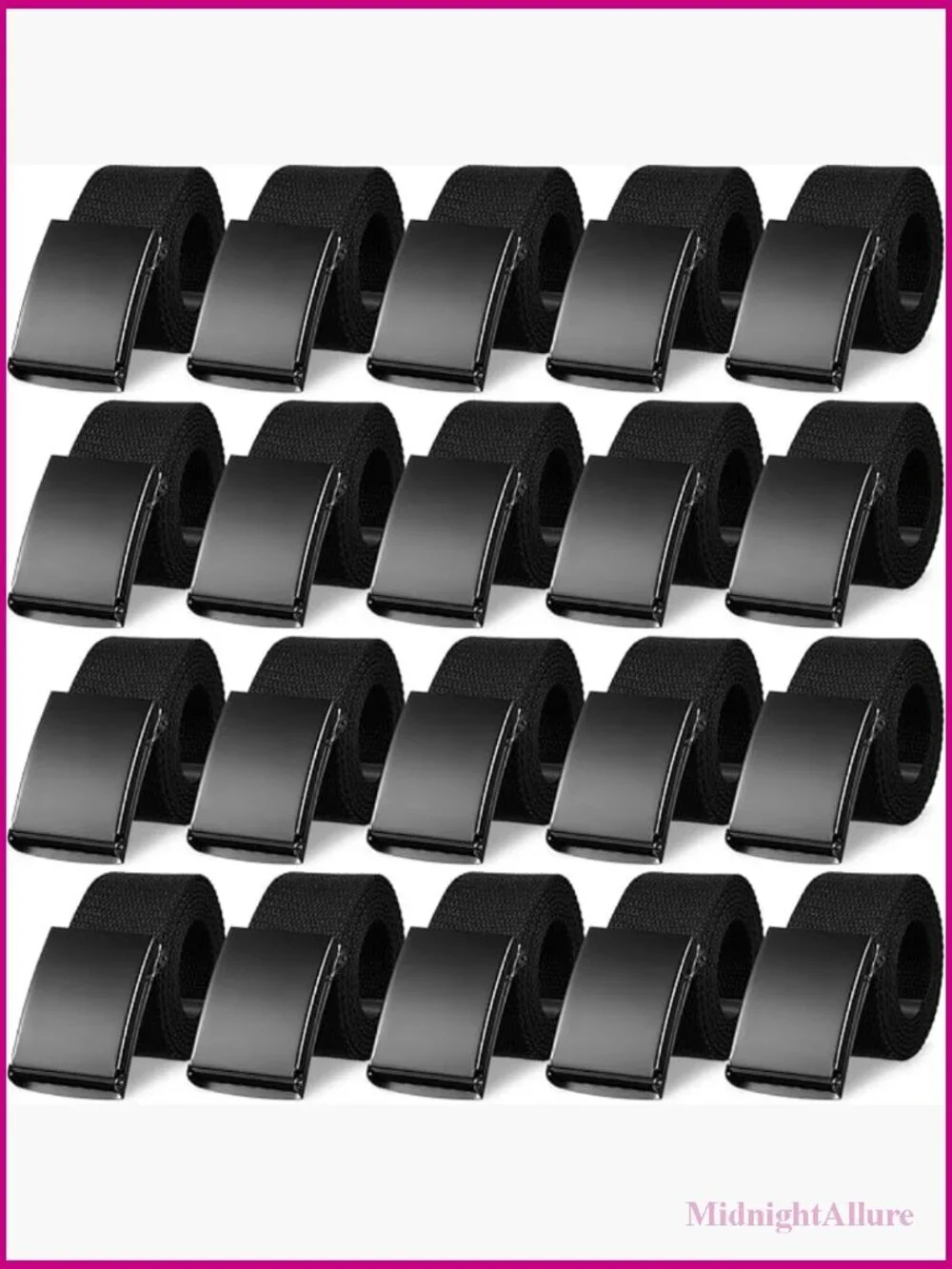 20 Pack Web Belts Adjustable Canvas Military Buckle Golf Strap
